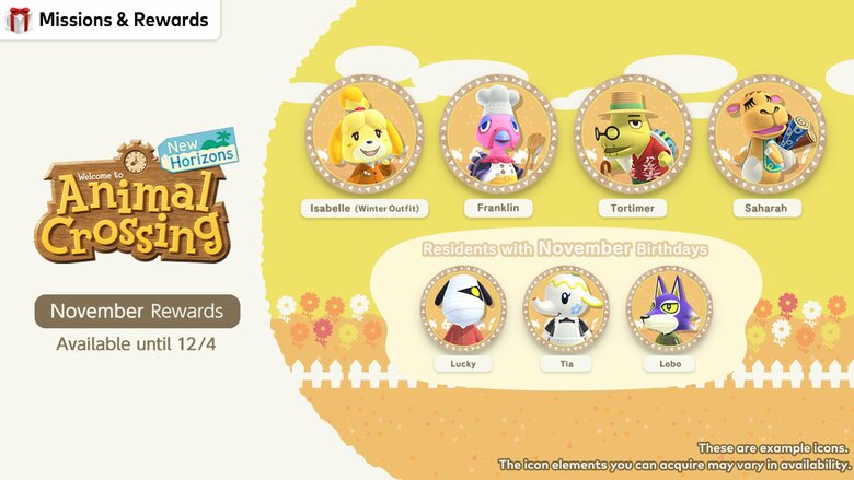 Animal Crossing 'November Birthdays' icons now available for Switch Online members