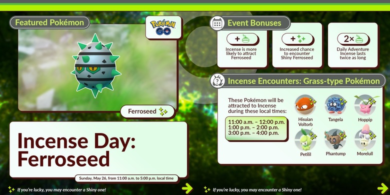 Pokémon GO May 2024 Incense Day Detailed