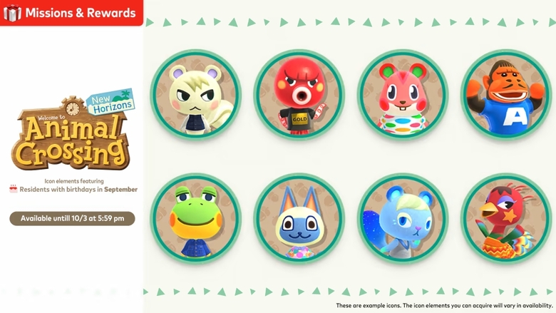 More Animal Crossing: New Horizons icons now available via Nintendo Switch Online