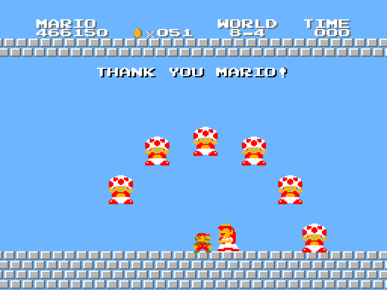 Thanks for reading! Enjoy this image of the Vs. Super Mario Bros. ending sequence, it'd be used later for Super Mario Bros. 2 (JP)!