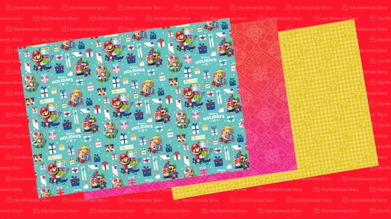 My Nintendo Store Australia holiday wrapping paper, restocks Kirby nanoblocks
