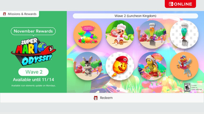 Second wave of this month's Super Mario Odyssey-themed Switch icons now available