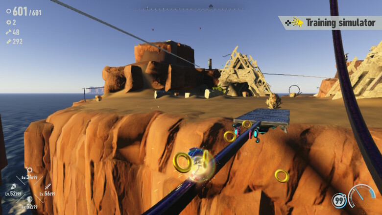 Despite the large, pseudo-realistic environments, these areas still have the construction of a Sonic level, with many springs and rails littered throughout.