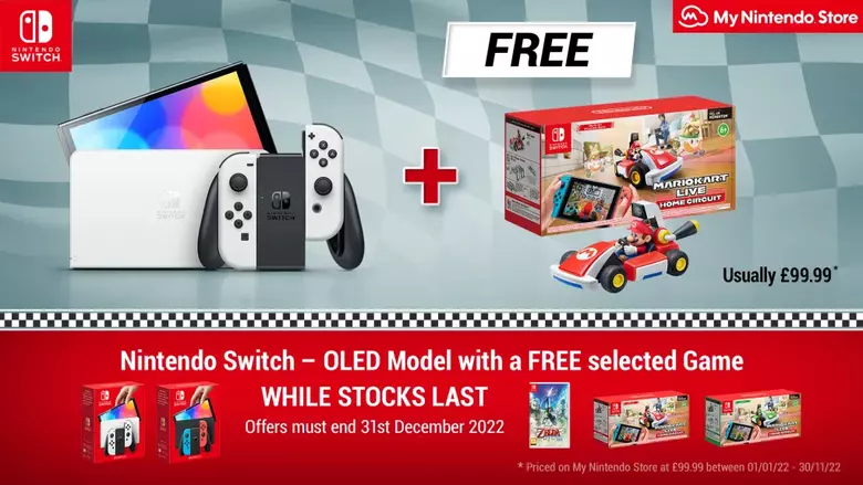Nintendo UK to offer Switch OLED deal that includes Mario Kart Live: Home Circuit or Zelda: Skyward Sword HD for free