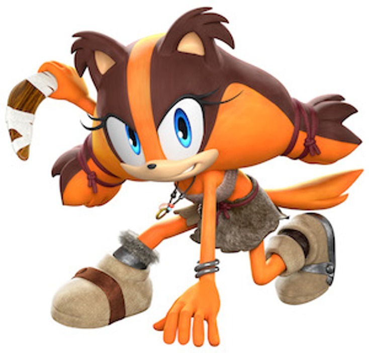 Sticks the Badger (Nika Futterman) was a new friend and member of Sonic's Team. She was a crazy character who used her natural survival skills and boomerang in combat and day to day life. She was also prone to fall for conspiracy theories.