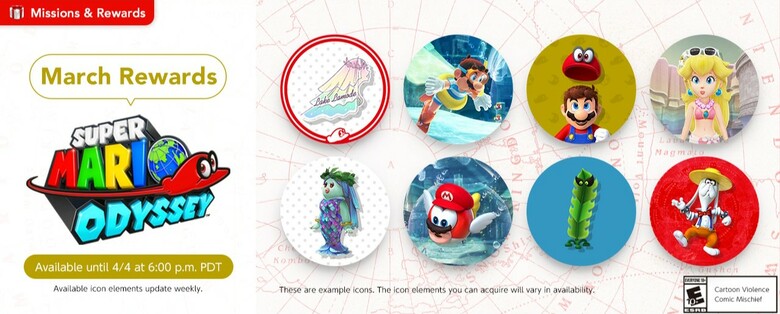 Fourth wave of Super Mario Odyssey icons available for Switch Online members