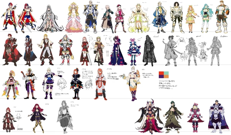 Nintendo shares the original rough sketches for Fire Emblem Engage characters
