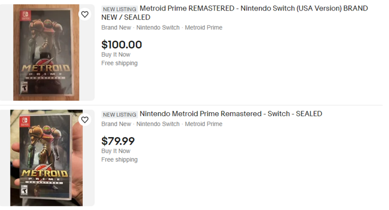Metroid Prime Remastered going for $70-$100 on eBay