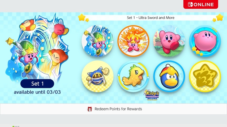 Kirby's Return to Dream Land Deluxe icons available for Switch Online members