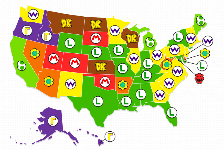 Google Trends data used to determine every state's favorite Mario character
