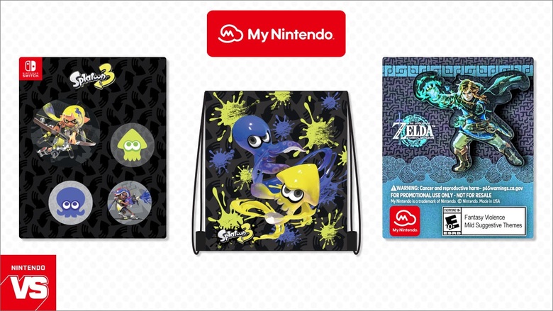 Nintendo offering Zelda: Tears of the Kingdom and Splatoon 3 pin sets and bags at PAX East 2023, NintendoVS gaming chair sweepstakes detailed