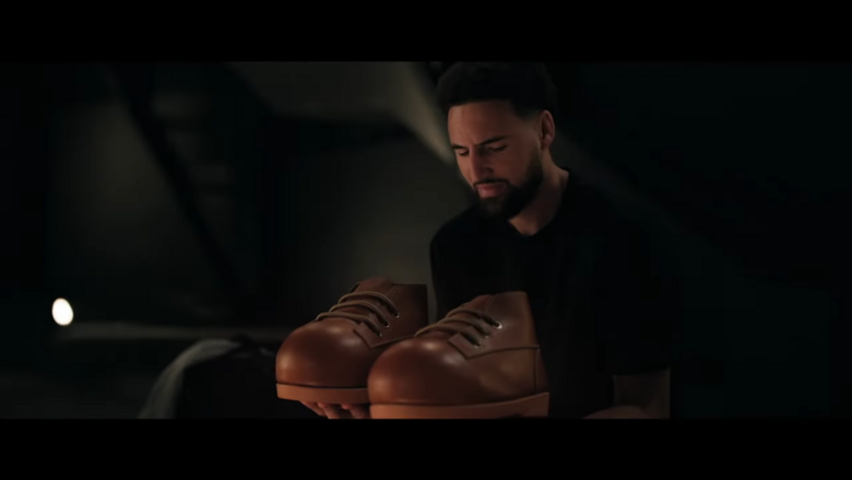 Klay Thompson tries out Mario's boots in new Mario Movie Ad