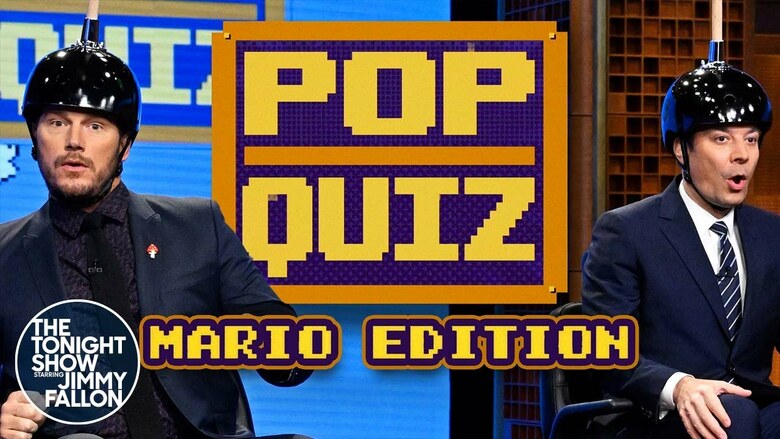 Chris Pratt and Jimmy Fallon face off in videogame trivia