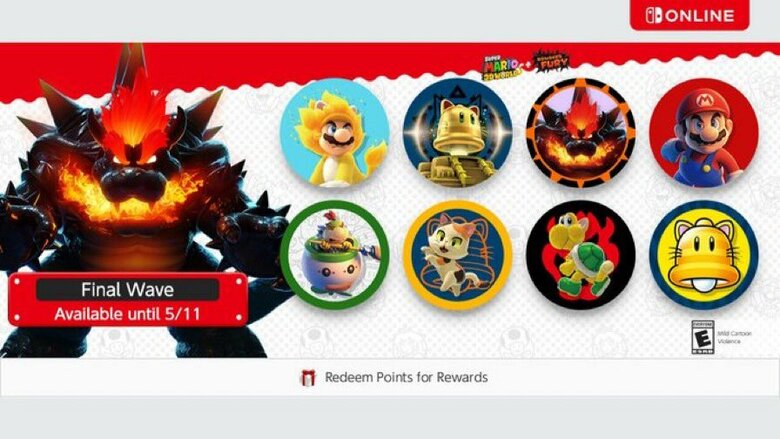 Final wave of Super Mario 3D World + Bowser's Fury icons available for Switch Online members