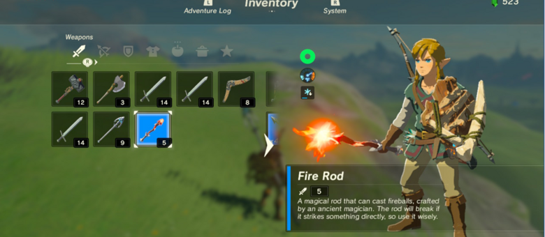 When lacking a charge of Revali’s Gale, Link’s new Up Special involves using a fire-rod...