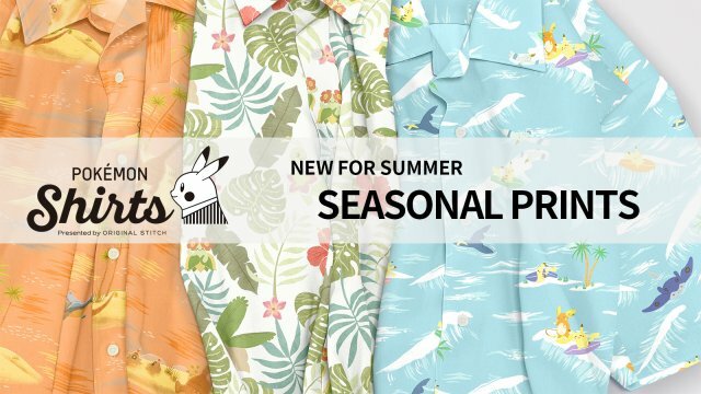 Pokémon Shirts by Original Stitch gets Summer-inspired patterns and new embroidery options