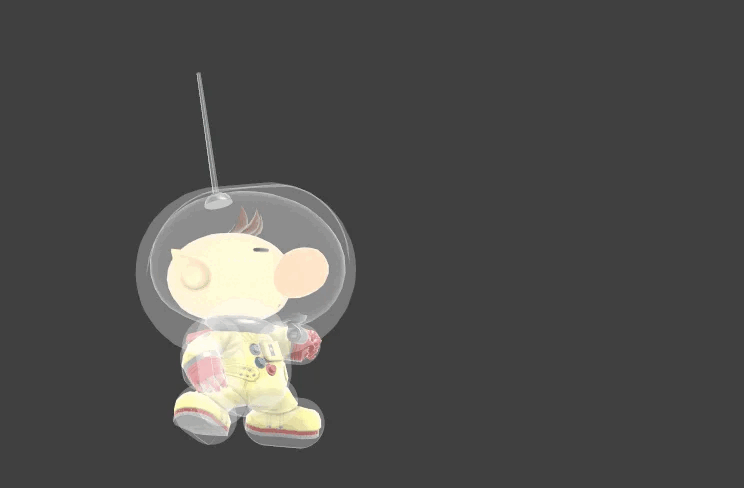 Olimar’s basic attacks are pretty simple, a majority of them are punches and headbutts, the former deriving from Olimar’s Rocket Punch attack from Pikmin 2, this is made most clear in the side tilt.