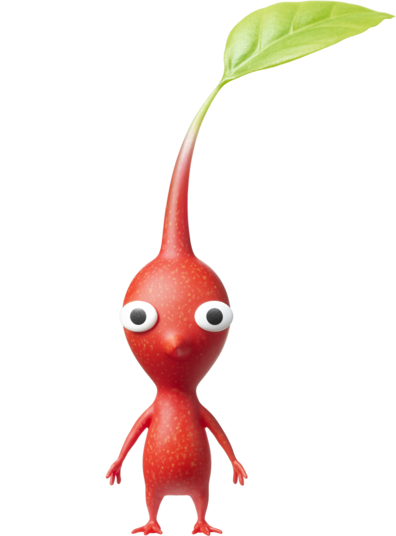 Red: in the Pikmin series red Pikmin are the strongest regularly obtainable species with immunity to fire. This is transferred to Smash with reds having the second highest attack strength and having immunity to fire projectiles and even inflicting fire damage on enemies when attacking.