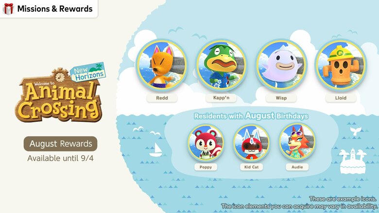 Animal Crossing 'August Birthdays' icons now available for Switch Online members