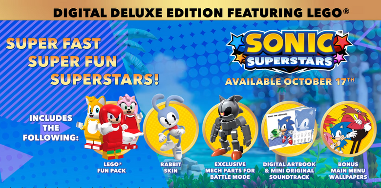 Sonic Superstars reveals Digital Deluxe Edition, Rabbit Skin and more