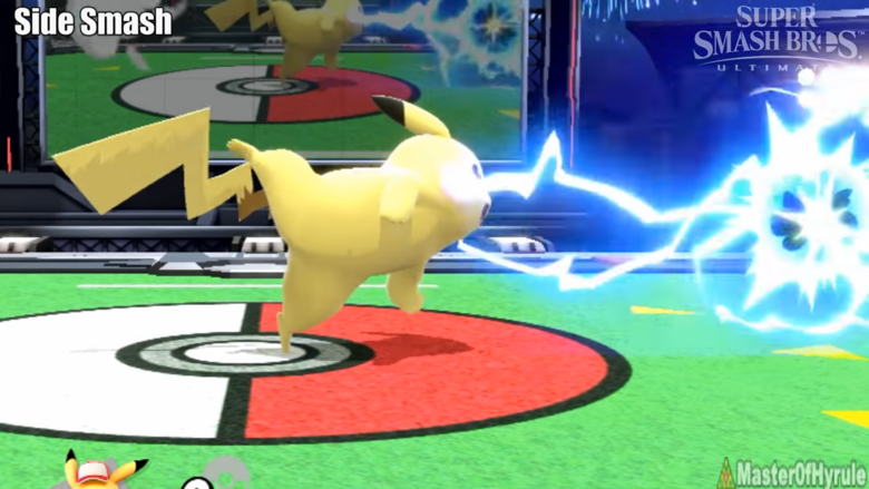 There isn’t much to be said for the Smash Attacks except for the Side Smash drawing special attention to Pikachu’s cheeks.