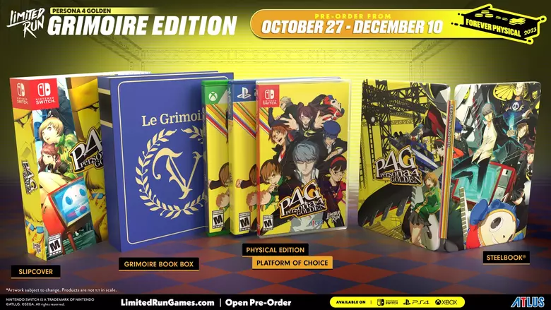 Persona 4 Golden physical Switch releases and merch detailed 
