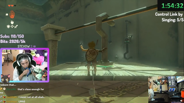 Zelda player using an actual ocarina as a controller to beat Tears of the  Kingdom