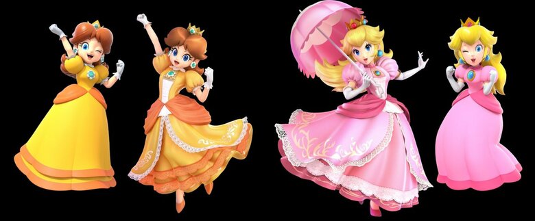 Before we discuss the costumes, I really want to shout it how beautifully designed the princesses’ dresses in Smash Bros. are. While their standard dresses offer a flat color with a light trim, their Smash dresses offer much more ornate detailing that really elevates the monarchs’ gowns from Halloween costumes to elegant regalia.