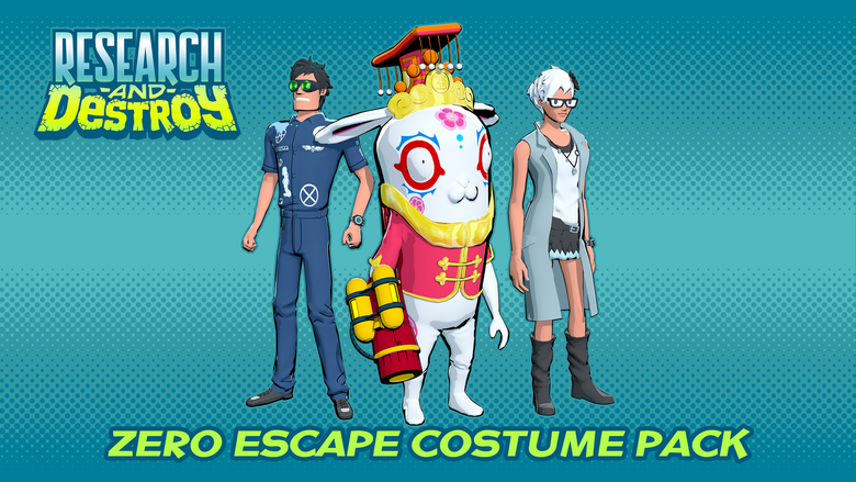 Zero Escape Costume Pack Contains the following costumes: - Sigma Klim costume for Larry - Phi costume for Marie - Zero III costume for Gary