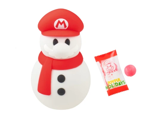 A silicone Mario snowman filled with strawberry candy is available for purchase...