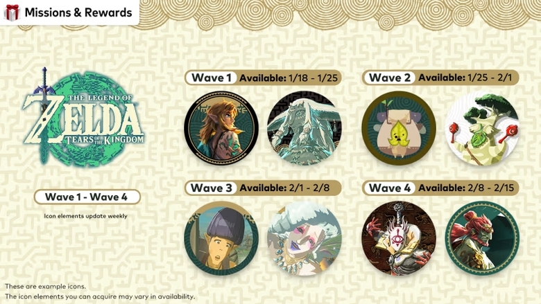 Zelda: Tears of the Kingdom icons available for Switch Online members