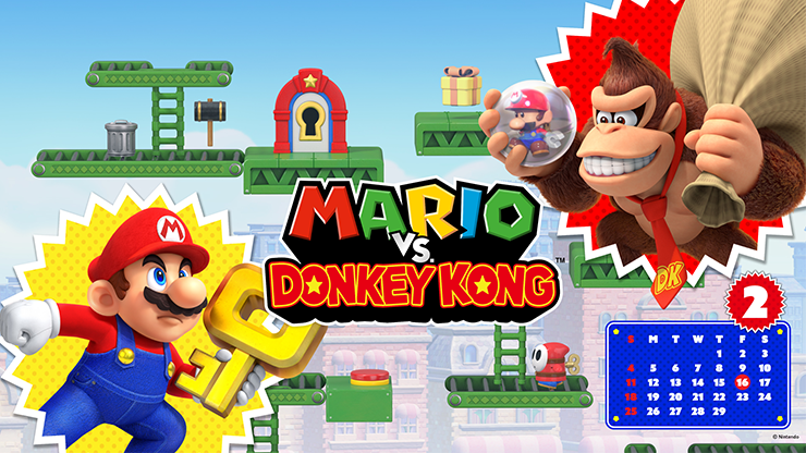 My Nintendo offering Mario Vs. Donkey Kong calendar wallpaper