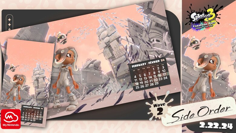 My Nintendo adds Splatoon 3: Expansion Pass Wave 2 - Side Order Feb. 2024 calendar wallpaper