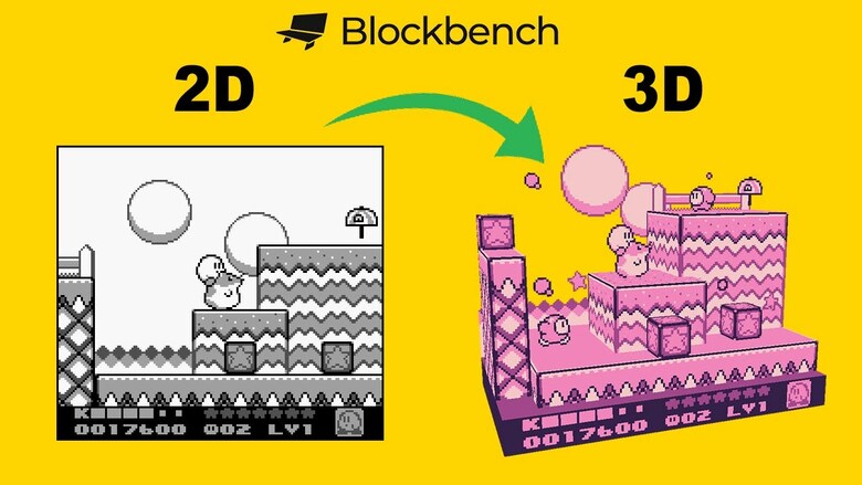 Digital artist turns 2D Kirby's Dream Land 2 pixel art into a 3D diorama