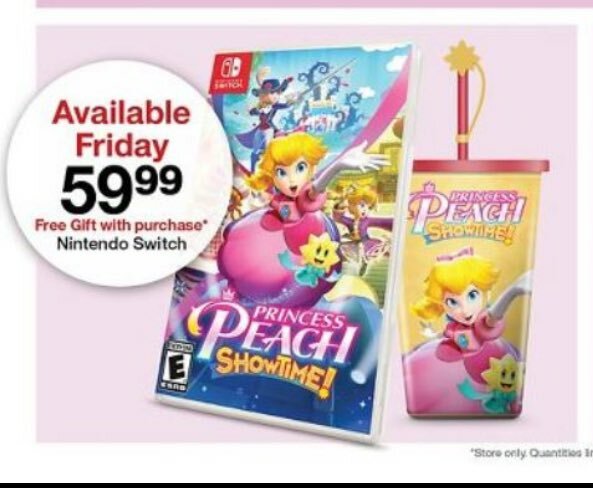 Purchase Princess Peach: Showtime! at Target, get a free cup
