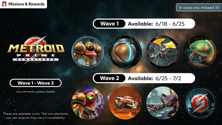 Metroid Prime Remastered icons available on Nintendo Switch Online