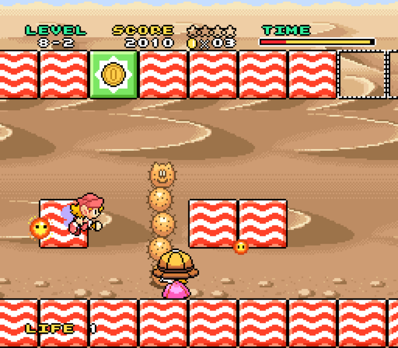 It's a shame Peach is stuck with that oversized hat on, wandering through the desert with that on can't be comfy!