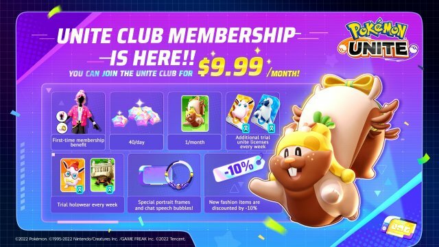 Pokémon UNITE Club Membership feature now live