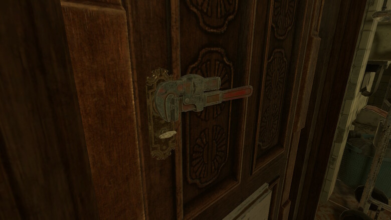 And now you can use the wrench to open the door!