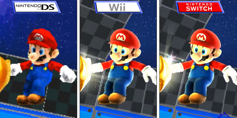 Comparing Super Mario Galaxy's fan-made DS port to the Wii and Switch versions