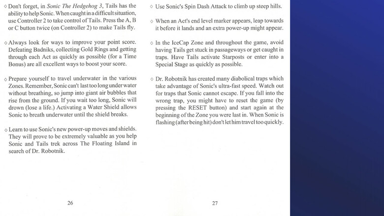 A new generation of Sonic fans get to see my favorite instruction manual explain away certain issues within the Sonic 3 cartridge upon release.