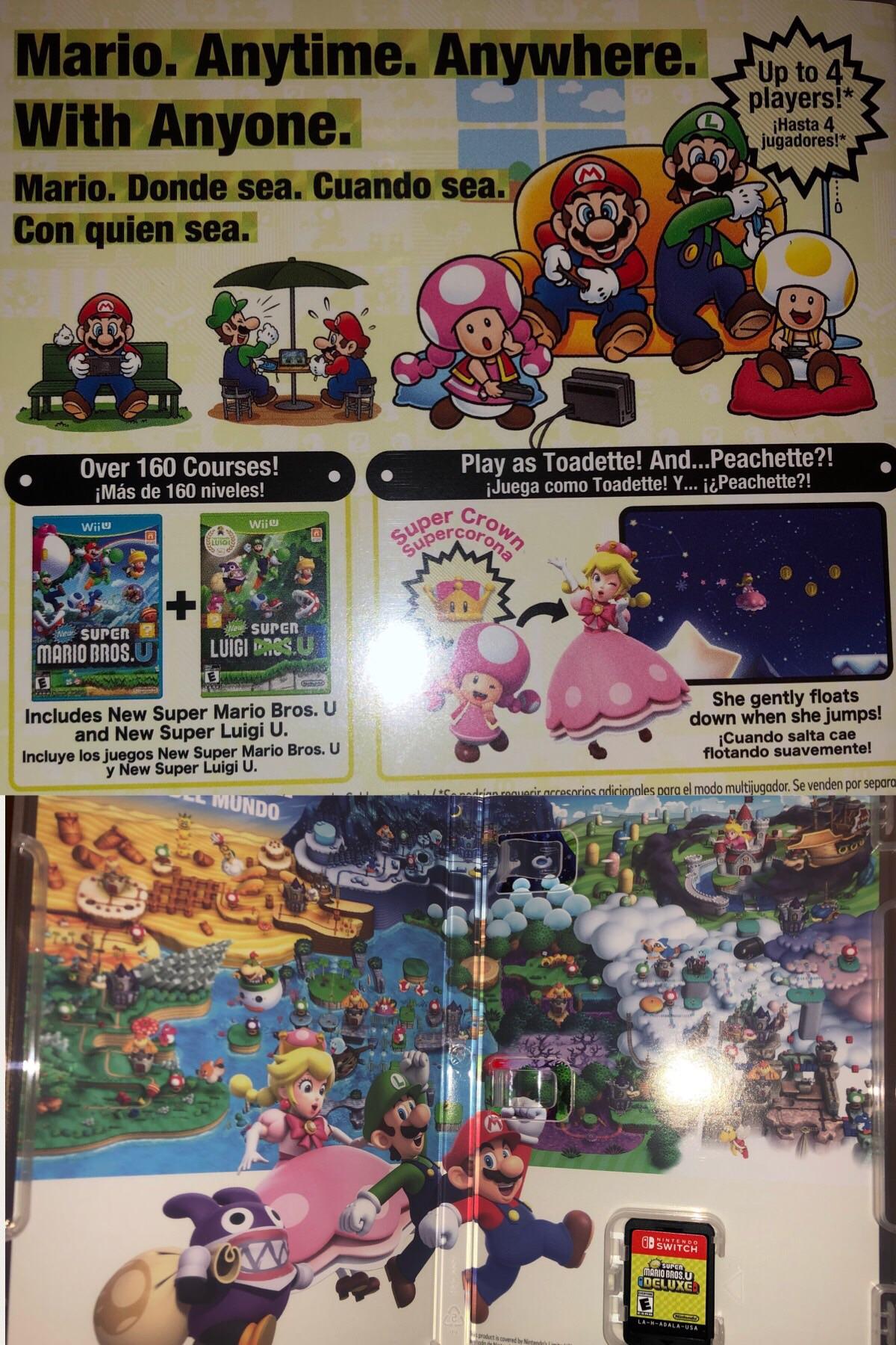 New Super Mario Bros U Deluxe Another Look At The Inside Cover And Back Of The Box Gonintendo
