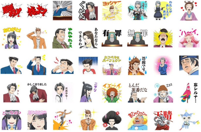  LINE  gets Ace Attorney anime  stickers  GoNintendo