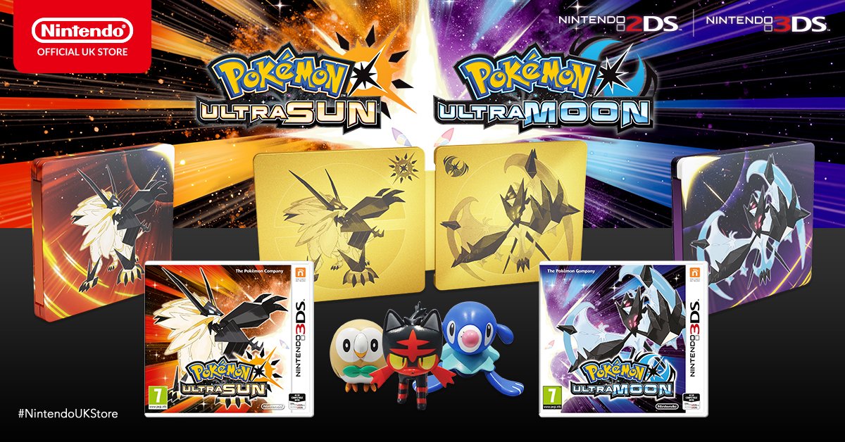 Nintendo 2DS XL e detalhes sobre Pokémon Ultra Sun & Moon
