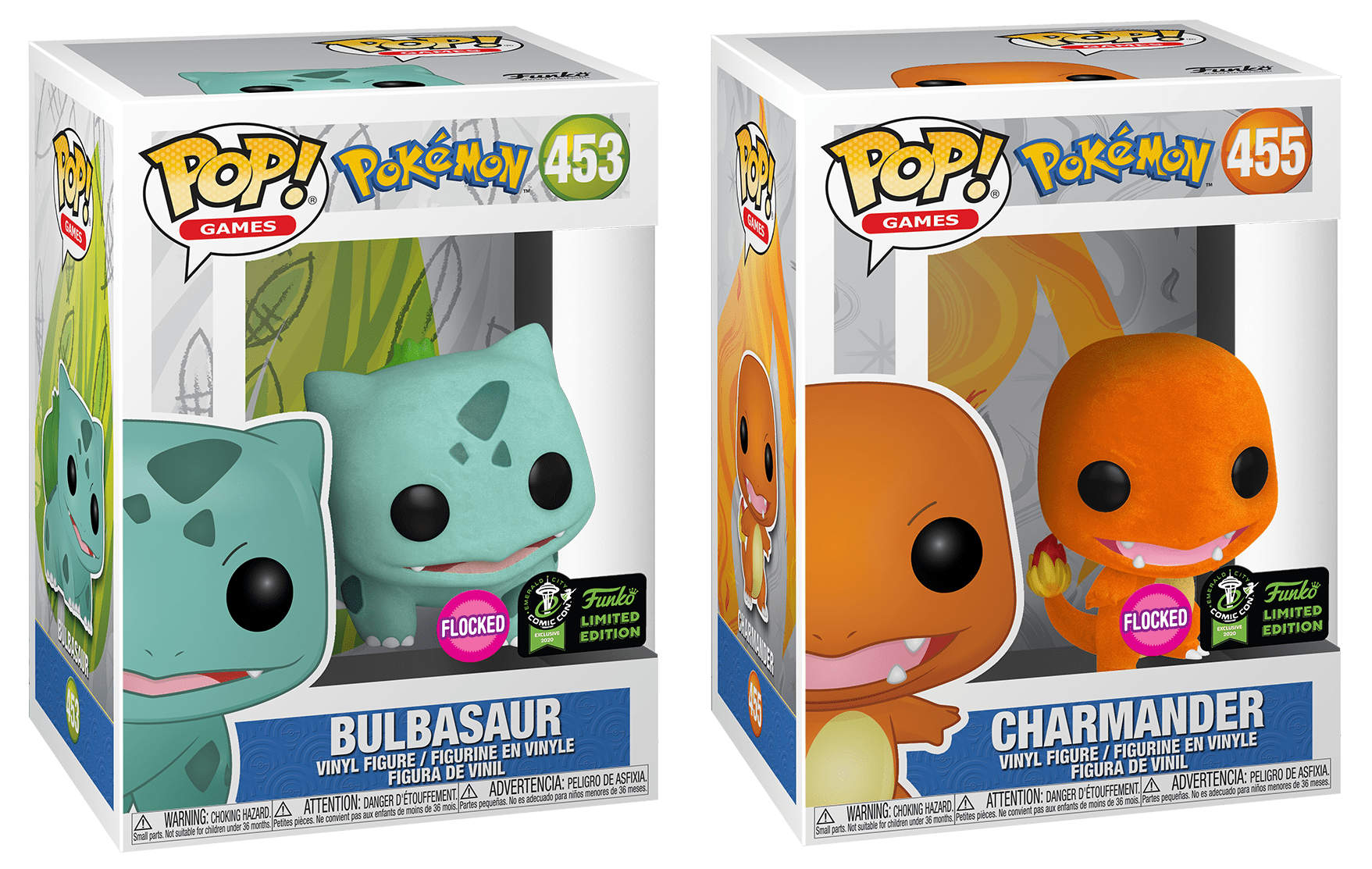 Flocked Bulbasaur and Charmander Funko Pop figurines revealed as