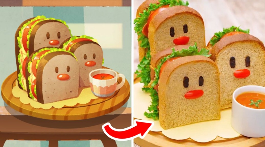 Learn how to make Pokemon Cafe Mix's Dugtrio sandwich in real life