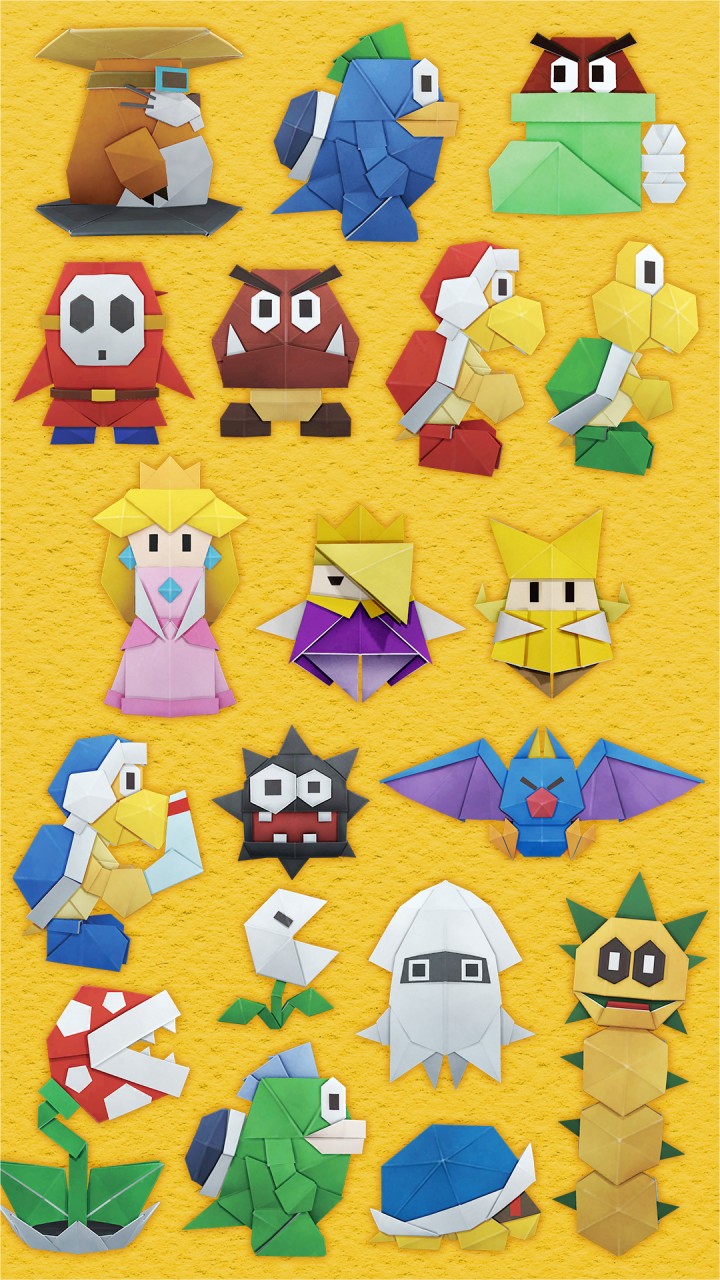 Nintendos Line Account Shares Multiple Mobile Wallpapers To Celebrate Paper Mario The Origami