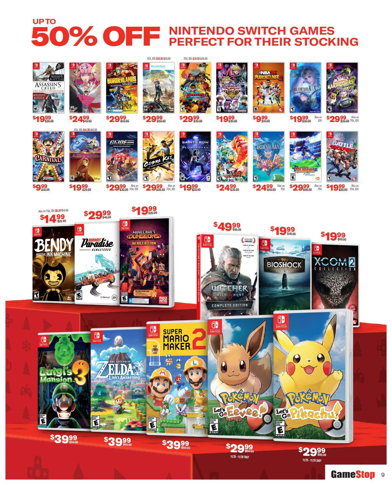 GameStop reveals their Black Friday deals, many Nintendo Switch titles